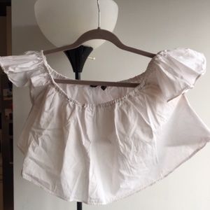 Zara white puffy crop top